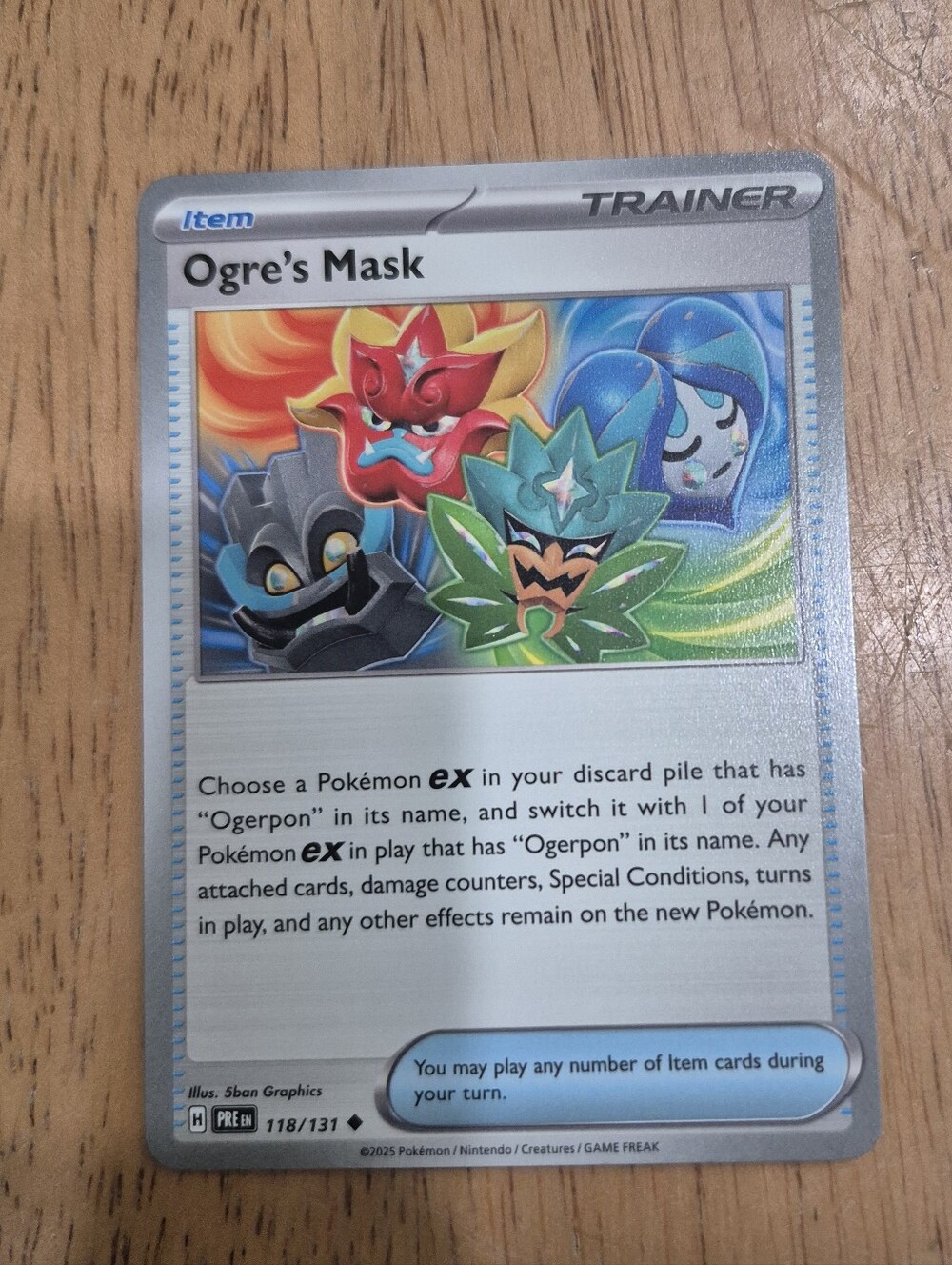 QTY 5 Pokemon Ogre's Mask Trainer item Pokémon Card